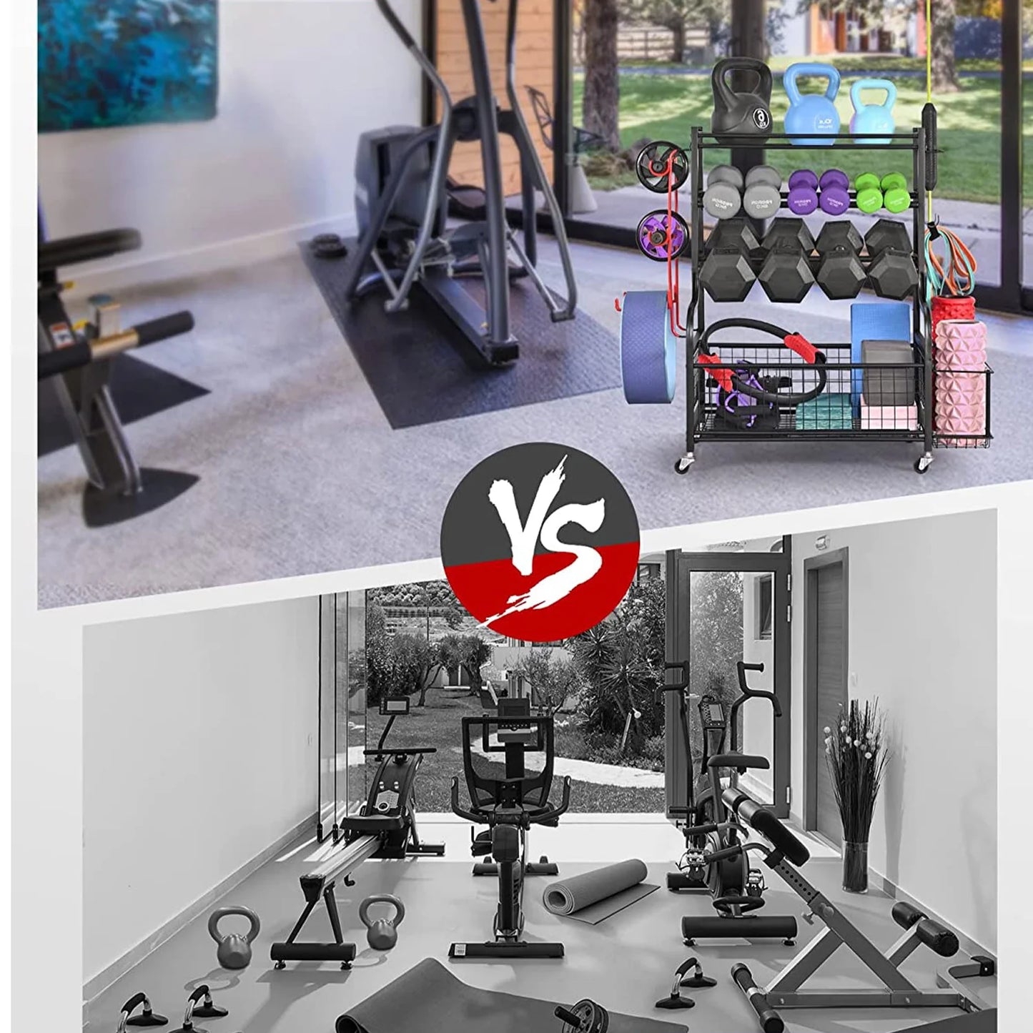 Dumbbell Rack, Home Gym Storage Sports Weight Rack for Dumbbells, Kettlebells Yoga Mat and Balls